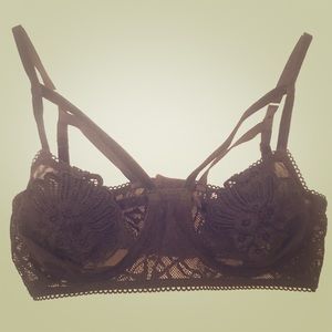 For Love and Lemons lace cutout bra (black)